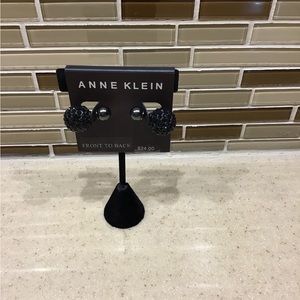 ANNE KLEIN Crystal Fireball front and Back earrings.